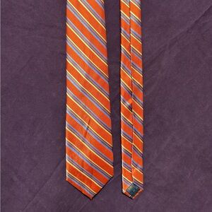 Vibrant Orange Striped Men's Tie